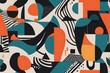 © Toseef - A modern art inspired pattern with bold contrasting colors and abstract forms, AI Generated