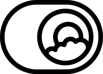Poster - Minimalist vector illustration of a toggle switch button changing a cloudy day into a sunny one