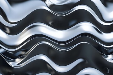 Wall Mural - Abstract Silver Waves Background