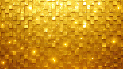 wallpaper for seamless shiny gold glitter holographic foil squares background texture abstract golden yellow reflective mosaic tinsel sparkle tiles repeat pattern christmas or new years