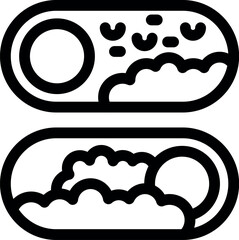 Poster - Line art vector icon of a button switching between day and night