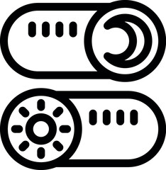 Poster - Toggle switch changing from day mode to night mode for user interface design