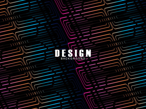 Futuristic abstract technology shining rainbow light lines with modern lines pattern black background. Vector minimal line background with text for social media covers, headers, etc.	