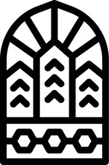 Poster - Arched window design incorporating abstract stained glass elements, perfect for architecture and interior design projects