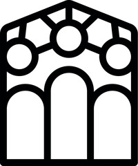 Poster - Simple vector line icon of an elegant stained glass window, perfect for projects related to architecture, interior design, or history