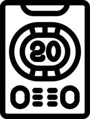 Poster - online casino mobile app icon with roulette wheel and chips for gambling entertainment