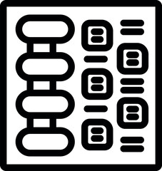 Poster - Simple, bold line icon of a fuse box, commonly used for managing and protecting electrical circuits
