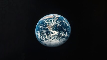 Poster - an image of the horizon with the oceans and continents visible in detailed color, contrasted against the blackness of space.