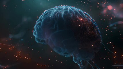 Poster - a digital rendering of a brain absorbing new information, with glowing lines connecting to a network