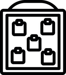 Poster - Line icon of a whiteboard with five documents attached, ideal for representing brainstorming sessions