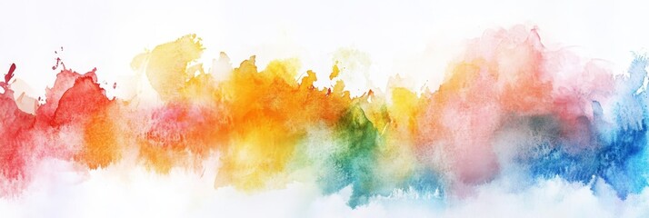 Poster - A vibrant abstract watercolor background with shades of red, orange, yellow, green, blue, and pink.  Perfect for creating a unique and creative design.