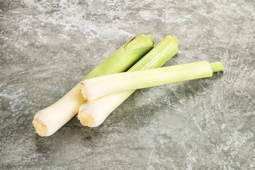 Raw natural ripe organic leek onion