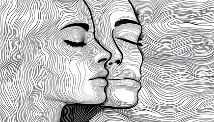 Wall Mural - vector drawing of a person's face