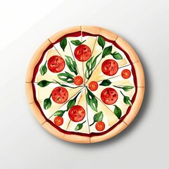 Sticker - Minimalist vector illustration pizza