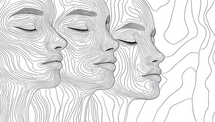 Wall Mural - vector drawing of a person's face