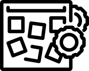 Poster - Website optimization process with a web page and turning gears symbolizing the development process