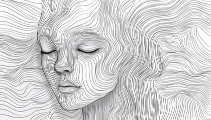 Wall Mural - vector drawing of a person's face