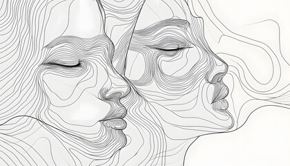 Wall Mural - vector drawing of a person's face