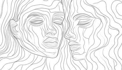 Wall Mural - vector drawing of a person's face