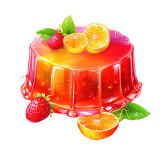 jelly sweet flavor fruit candy dessert colorful on transparent background, png