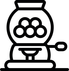 Poster - Line drawing of a gumball machine dispensing round shaped candy from a glass container