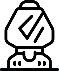 Poster - Line icon of industrial equipment operating with speed and accuracy, emphasizing its technological advancement