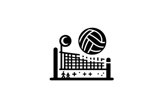 Volleyball vector icon minimalist isolated on white background