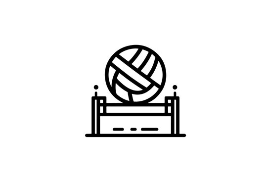 Volleyball vector icon minimalist isolated on white background