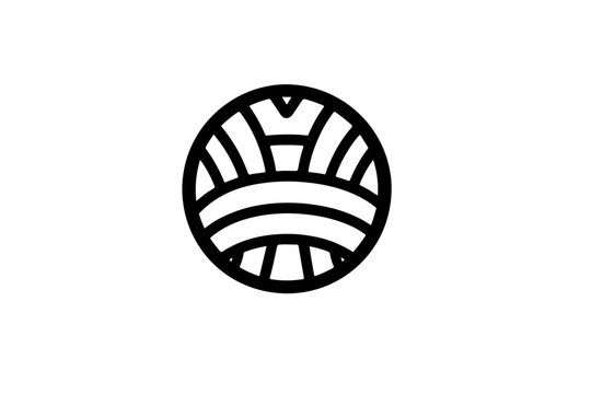 Volleyball vector icon minimalist isolated on white background