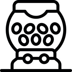 Poster - Lottery machine is spinning with numbered balls inside