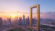 © wicha - visit to the Dubai Frame, a landmark structure offering panoramic views of the city's old and new areas.