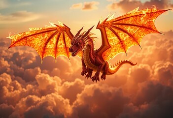 Wall Mural - dragon in the sky