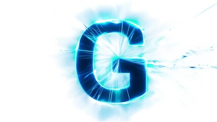 Poster - bright glowing letter g with light effects in a dynamic setting generative ai
