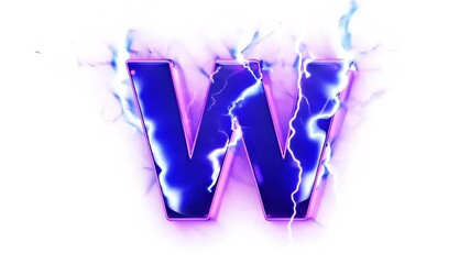 Poster - vivid lightning effect on the letter w against a bright background generative ai