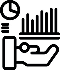 Poster - Businessman is holding a growing bar graph, showing positive financial results and business growth