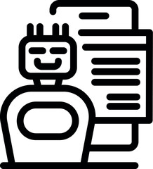 Poster - Happy robot is processing data with a smile, showcasing the positive potential of ai in data analysis