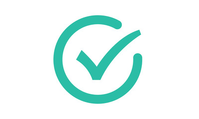 Poster - Checkmark icons tick .green check mark icon on white background. Circle shape yes correct button vector illustration graphic