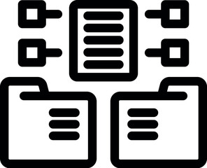Poster - This icon represents a data management system, showcasing the connection between files and databases