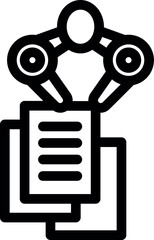Poster - Icon of artificial intelligence using robotic arms to process documents, symbolizing automation and efficiency in data management