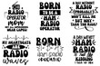 © David - Modern Radio Day Phrases, Inscriptions Bundle Vector Illustration for Bookmark, Printable, Sticker