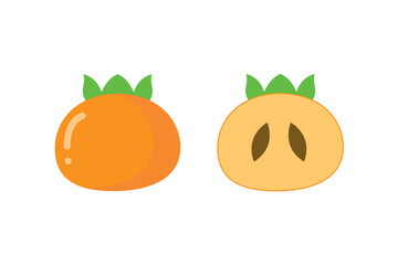 Poster - Persimmon cartoon vector. Persimmon on white background.