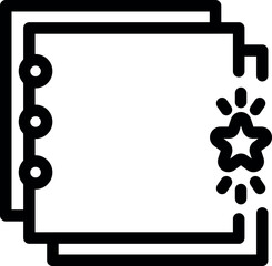 Poster - Notepad with star shining representing highlighted notes for important information, concept for note taking and organization