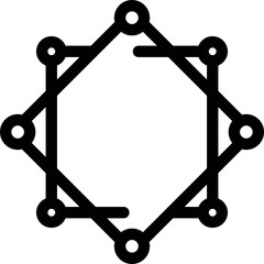 Poster - Blockchain network connecting the dots forming a hexagon shape, representing security and interconnectedness