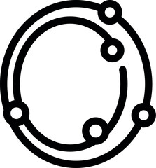 Poster - Simple icon of a circular network with interconnected nodes, representing the concept of connectivity and data flow