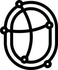 Poster - Global network connecting points with lines forming abstract shape