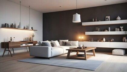 Photo modern style interior room 3d illustration