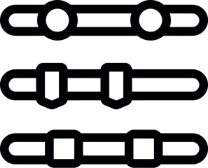 Poster - Set of three different loading bars with different shapes representing stages of completion