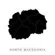 © Borhan - North Macedonia map on white background vector. Administrative regions of North Macedonia