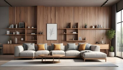 Photo modern style interior room 3d illustration