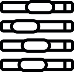 Canvas Print - Simple vector icon of four slider bars with round buttons, often used for adjusting settings